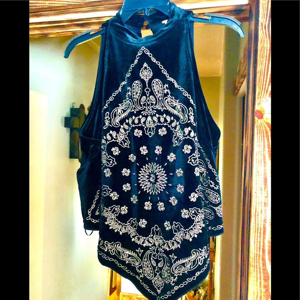 NWOT Free People Velvet Shirt - Picture 3 of 4